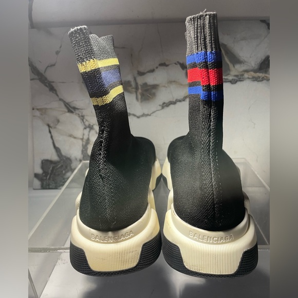 Balenciaga women’s speed 2.OLT stripe sock Snearkers sz 9 - Picture 14 of 16